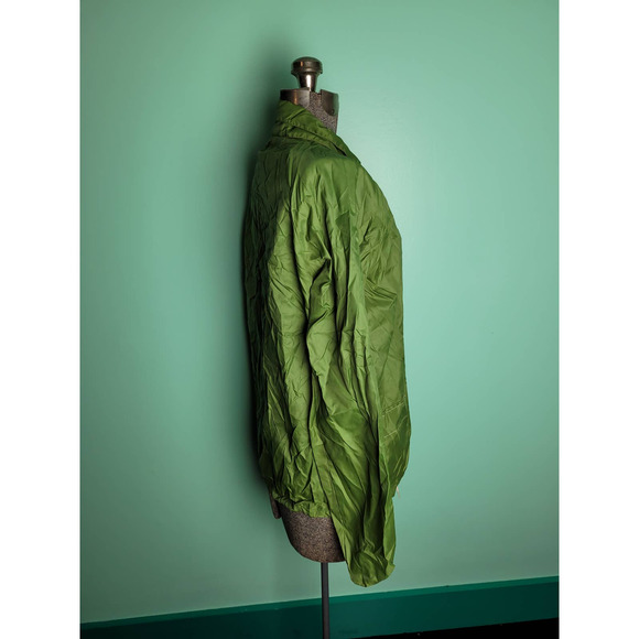 Vintage 1970s Bill Atkinson Lightweight Nylon Windbreaker Rain Jacket Green 10 M - Picture 2 of 6